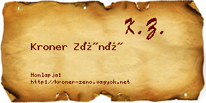 Kroner Zénó névjegykártya